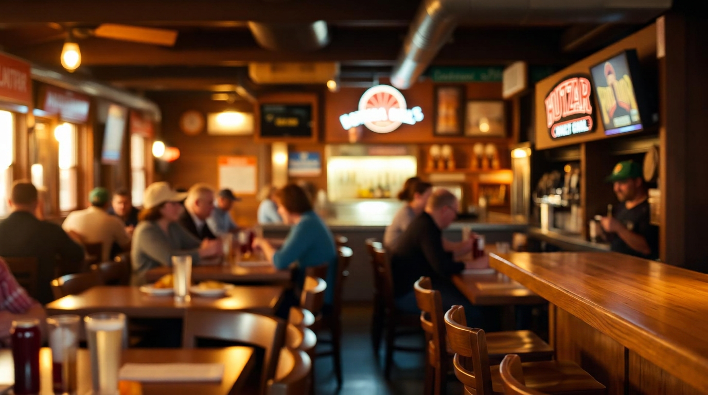 Tyler's Grill dining room at golden hour